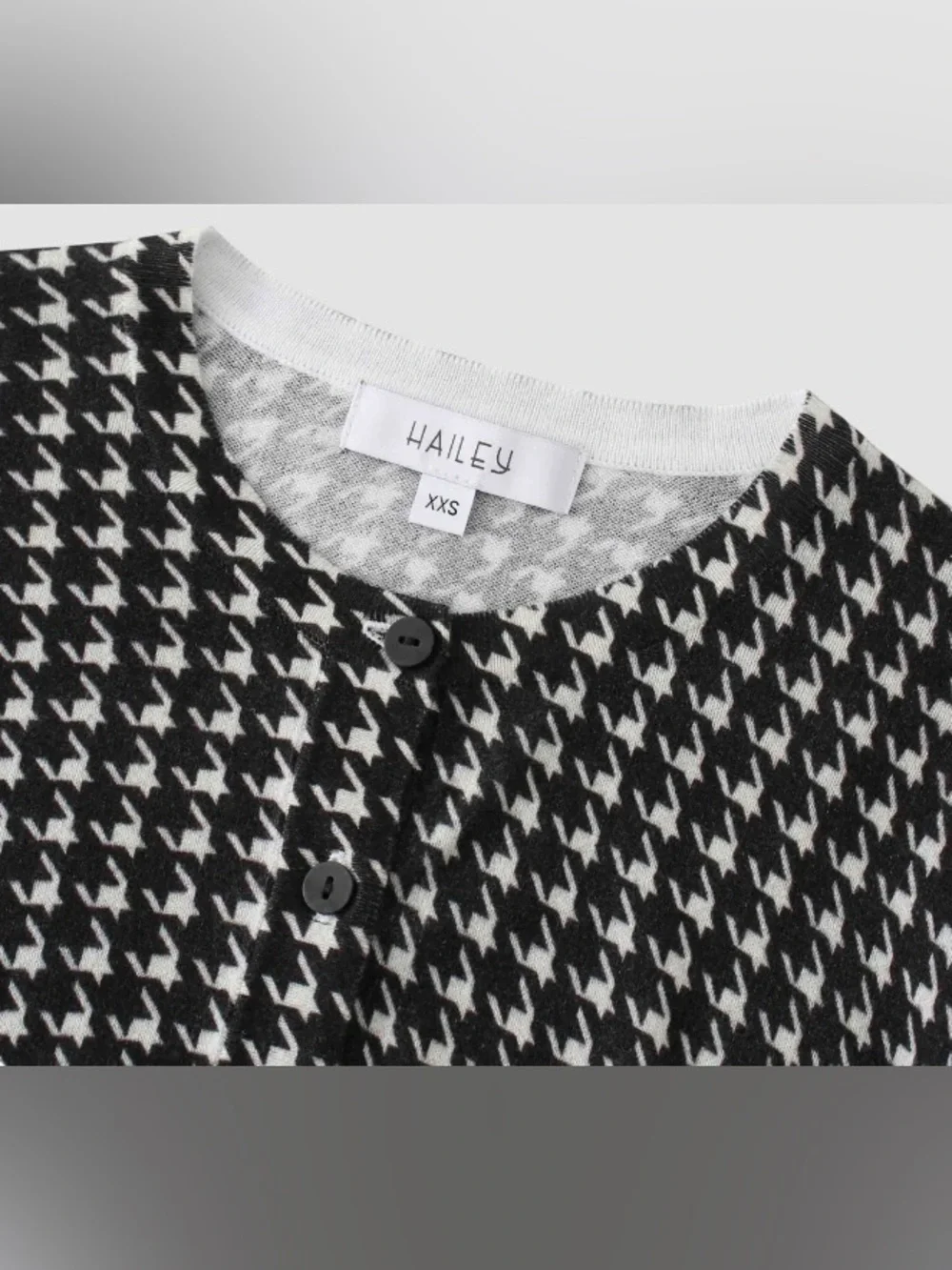 2 Pieces- Black/White A-Line Slip Maxi Dress-Houndstooth w/ Matching Cardigan: M - Picture 8 of 15